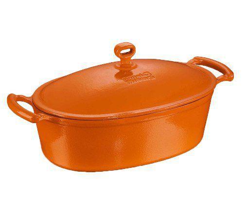 Caçarola Oval 5,0 Litros Cor Laranja Ferro Panela Mineira Menor preço em Caçarola Oval 5,0 Litros Cor Laranja Ferro Panela Mineira