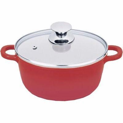 Cacarola Panela 20cm Vermelha Revestimento Cerâmico Alumínio - Euro Menor preço em Cacarola Panela 20cm Vermelha Revestimento Cerâmico Alumínio - Euro