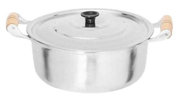 Caçarola Panela Grande Nº45 Aluminio Polido Alça Madeira - Diviforte Menor preço em Caçarola Panela Grande Nº45 Aluminio Polido Alça Madeira - Diviforte
