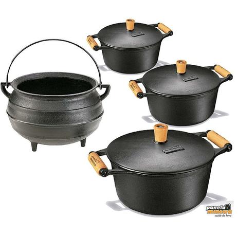 Caçarolas Ferro Fundido 2,2 Até 4,0 + Panela Extramil 4 Litros - Panela mineira Menor preço em Caçarolas Ferro Fundido 2,2 Até 4,0 + Panela Extramil 4 Litros - Panela mineira