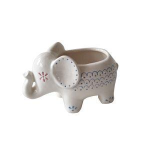 CACHEPOT CERÂMICA ANIMALS DOTS ELEPHANT FD BRANCO GDE 16X9X10cm - Urban Menor preço em CACHEPOT CERÂMICA ANIMALS DOTS ELEPHANT FD BRANCO GDE 16X9X10cm - Urban
