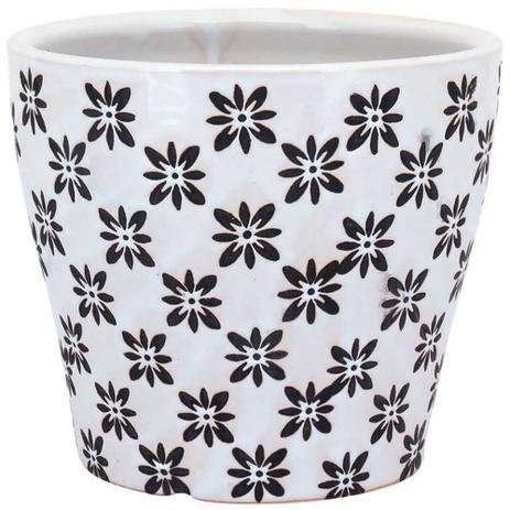 Cachepot Vaso Cerâmica Branco Serafim Flores Cachepô 14x12,5cm - Homeco Menor preço em Cachepot Vaso Cerâmica Branco Serafim Flores Cachepô 14x12,5cm - Homeco