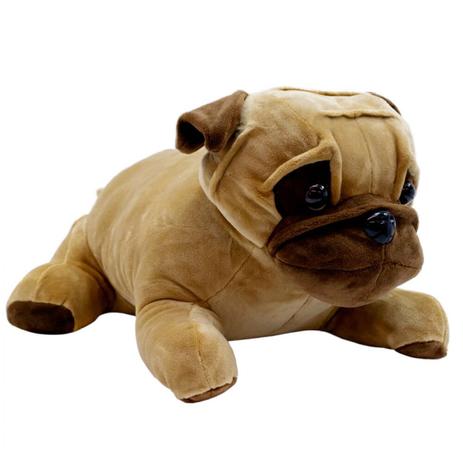 Cachorro Pug De Pelucia Marrom Deitado 33cm Super Lindo Fofy Toys Pelucia Magazine Luiza
