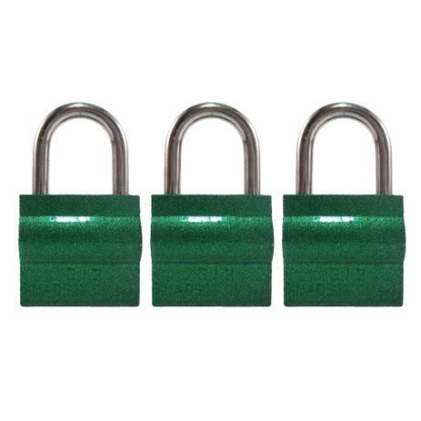 Cadeado 30mm Verde Kit com 3 Peças 9 Chaves Simples Shenling Padloc - Shenling padlock Menor preço em Cadeado 30mm Verde Kit com 3 Peças 9 Chaves Simples Shenling Padloc - Shenling padlock