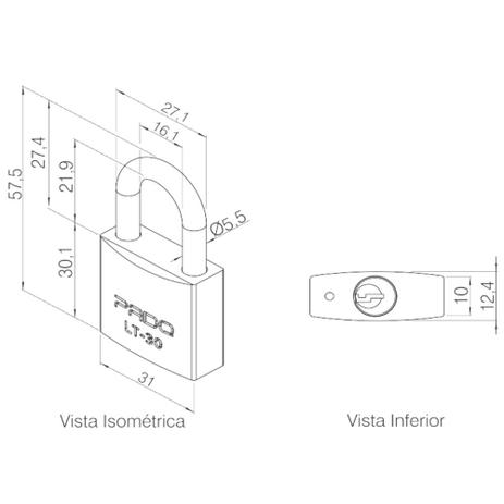 Cadeado latão LT-30mm Pado Menor preço em Cadeado latão LT-30mm Pado