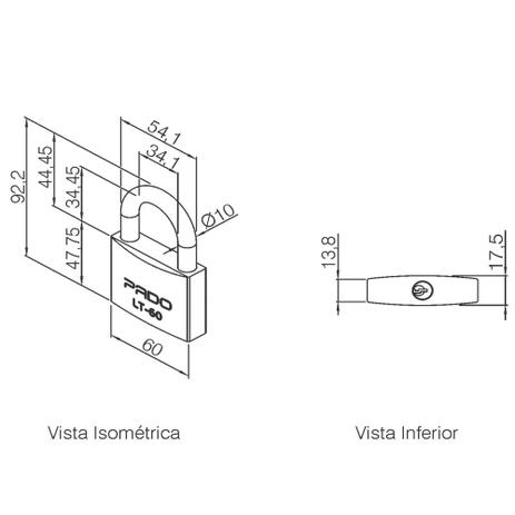 Cadeado latão LT-60mm Prado - Pado Menor preço em Cadeado latão LT-60mm Prado - Pado