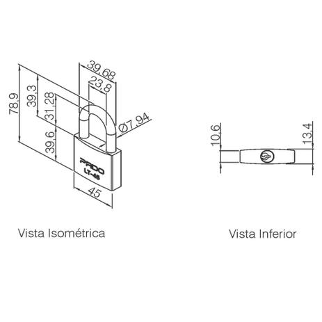 Cadeado latão LT45mm Prado - Pado Menor preço em Cadeado latão LT45mm Prado - Pado