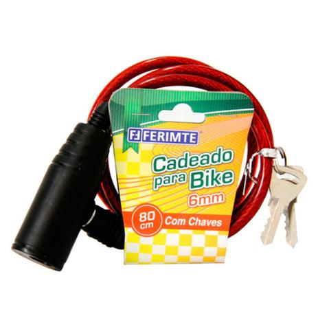 Cadeado para bicicleta 80 cm com chave - CA3981 - Ferimte Menor preço em Cadeado para bicicleta 80 cm com chave - CA3981 - Ferimte