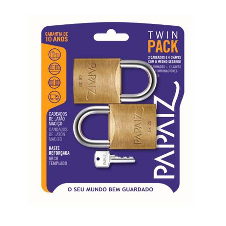 Cadeado Twin pack SM CR 20mm 2 cadeados com o mesmo segredo Papaiz Menor preço em Cadeado Twin pack SM CR 20mm 2 cadeados com o mesmo segredo Papaiz