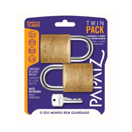 Cadeado Twin pack SM CR 30mm 2 cadeados com o mesmo segredo Papaiz Menor preço em Cadeado Twin pack SM CR 30mm 2 cadeados com o mesmo segredo Papaiz