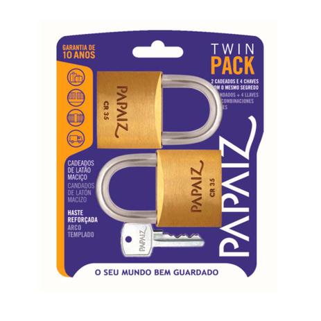 Cadeado Twin pack SM CR 35mm 2 cadeados com o mesmo segredo Papaiz Menor preço em Cadeado Twin pack SM CR 35mm 2 cadeados com o mesmo segredo Papaiz