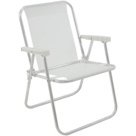 Cadeira alta de praia em aluminio branca suporta 110 kgs bel Menor preço em Cadeira alta de praia em aluminio branca suporta 110 kgs bel
