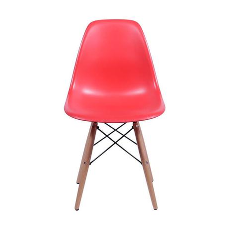 Cadeira Charles Eames Polipropileno Com Base Madeira - Vermelho - Tommy Design Menor preço em Cadeira Charles Eames Polipropileno Com Base Madeira - Vermelho - Tommy Design