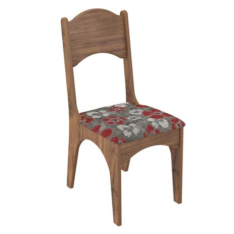 Cadeira com Assento Estofado CA18 Dalla Costa Nobre/Chenille Floral Vermelho Menor preço em Cadeira com Assento Estofado CA18 Dalla Costa Nobre/Chenille Floral Vermelho