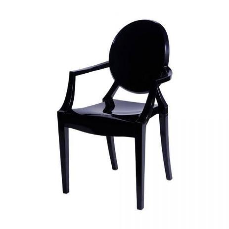 Cadeira com Braço Or Design Sofia Invisible Preto Menor preço em Cadeira com Braço Or Design Sofia Invisible Preto