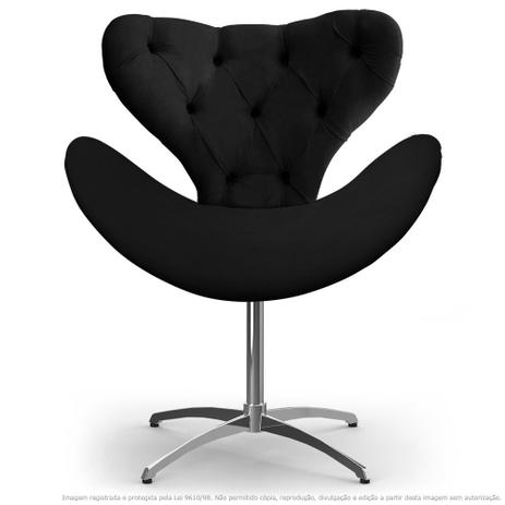 Cadeira com Capitonê Decorativa Poltrona Egg Preta com Base Giratória - Clefatos Menor preço em Cadeira com Capitonê Decorativa Poltrona Egg Preta com Base Giratória - Clefatos