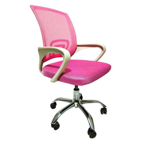 Cadeira de escritorio pctop home office fit branca com rosa - 1001 - Pctop - cadeiras é boa?
