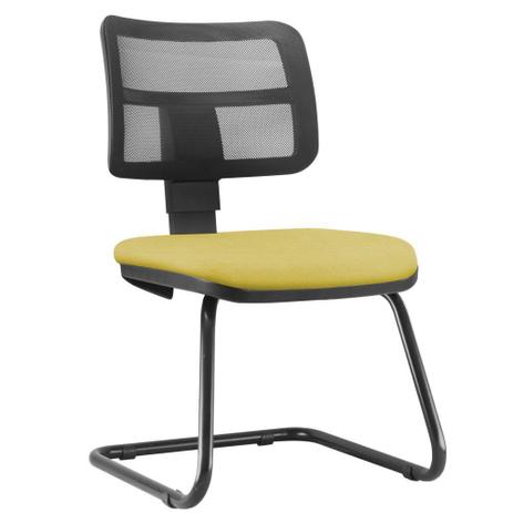 Cadeira de Escritório Recepção Fixa Zip Suede Amarelo - Lyam Decor Menor preço em Cadeira de Escritório Recepção Fixa Zip Suede Amarelo - Lyam Decor