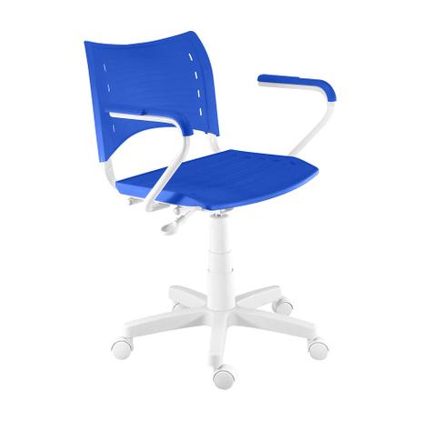 Cadeira de Escritório Secretária Giratória Evidence Branco e Azul - Absolut Menor preço em Cadeira de Escritório Secretária Giratória Evidence Branco e Azul - Absolut