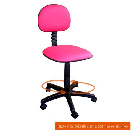 Cadeira de Escritório Secretária Giratória Fixa Corano Rosa - Furniture Menor preço em Cadeira de Escritório Secretária Giratória Fixa Corano Rosa - Furniture