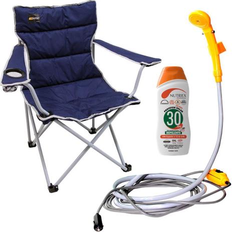 Cadeira de Pesca e Camping Boni Azul nautika C Chuveirinho Portatil e Protetor Nutriex Menor preço em Cadeira de Pesca e Camping Boni Azul nautika C Chuveirinho Portatil e Protetor Nutriex
