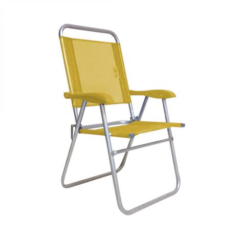 Cadeira de Praia Alumínio Encosto Alto Sanet Ronchetti Amarelo Menor preço em Cadeira de Praia Alumínio Encosto Alto Sanet Ronchetti Amarelo