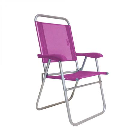 Cadeira de Praia Alumínio Encosto Alto Sanet Ronchetti Rosa Menor preço em Cadeira de Praia Alumínio Encosto Alto Sanet Ronchetti Rosa