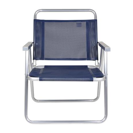 Cadeira de Praia Camping Pesca Oversize Alumínio Azul Suporta até 140Kg - MOR Menor preço em Cadeira de Praia Camping Pesca Oversize Alumínio Azul Suporta até 140Kg - MOR