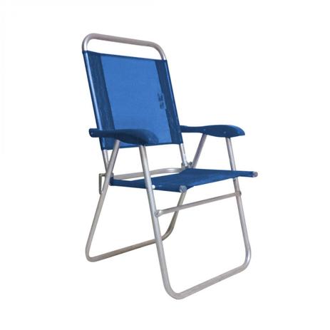 Cadeira de Praia Encosto Alto Alumínio Sanet Ronchetti Azul Menor preço em Cadeira de Praia Encosto Alto Alumínio Sanet Ronchetti Azul