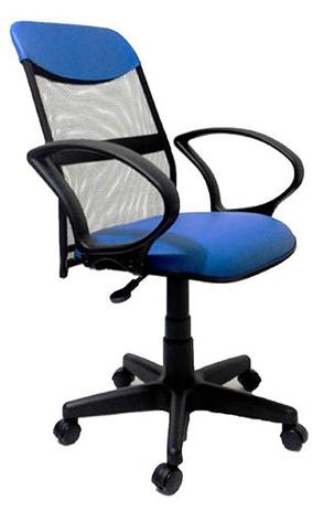 Cadeira diretor giratória Soft tela pistão a gás preta corano azul - Storecadeiras é boa?