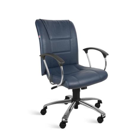Cadeira Diretor Relax Braços Couríssimo Azul Safira - Shop Cadeiras Menor preço em Cadeira Diretor Relax Braços Couríssimo Azul Safira - Shop Cadeiras