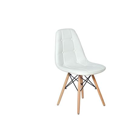 Cadeira Dkr Charles Eames Wood Estofada Botonê - Branca - Magazine Decor Menor preço em Cadeira Dkr Charles Eames Wood Estofada Botonê - Branca - Magazine Decor