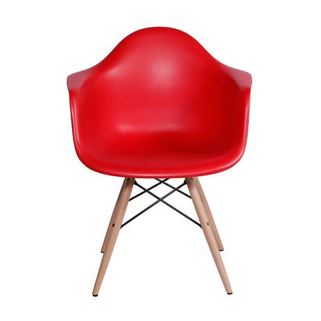 Cadeira Dkr Eiffel Com Braço - Base de Madeira - Vermelho - Tommy Design Menor preço em Cadeira Dkr Eiffel Com Braço - Base de Madeira - Vermelho - Tommy Design