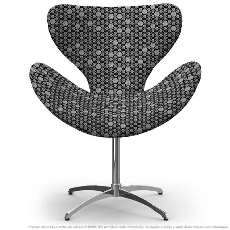 Cadeira Egg Colmeia Cinza e Preto Poltrona Decorativa com Base Giratória - Lubrano decor Menor preço em Cadeira Egg Colmeia Cinza e Preto Poltrona Decorativa com Base Giratória - Lubrano decor