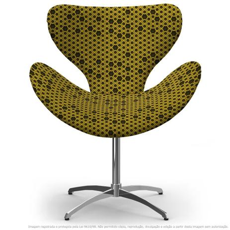 Cadeira Egg Colmeia Preto e Amarelo Poltrona Decorativa com Base Giratória - Lubrano Decor Menor preço em Cadeira Egg Colmeia Preto e Amarelo Poltrona Decorativa com Base Giratória - Lubrano Decor