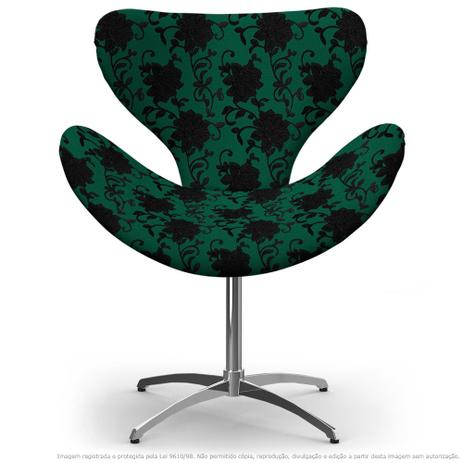 Cadeira Egg Floral Preto e Verde Poltrona Decorativa com Base Giratória - Lubrano decor Menor preço em Cadeira Egg Floral Preto e Verde Poltrona Decorativa com Base Giratória - Lubrano decor