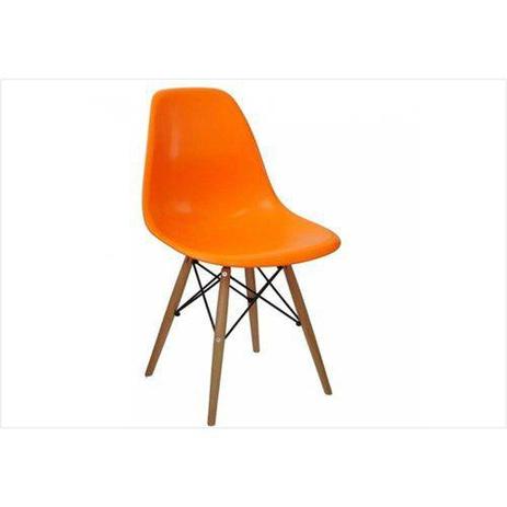 Cadeira Eiffel Plastico Base Madeira Laranja - Futura Menor preço em Cadeira Eiffel Plastico Base Madeira Laranja - Futura