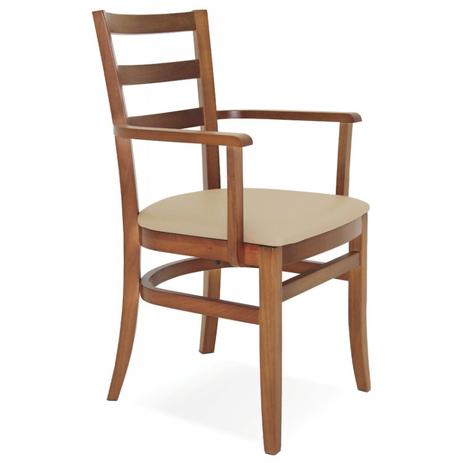 Cadeira Estofada com Braços Paris Sofie Tramontina Amêndoa/Bege Menor preço em Cadeira Estofada com Braços Paris Sofie Tramontina Amêndoa/Bege
