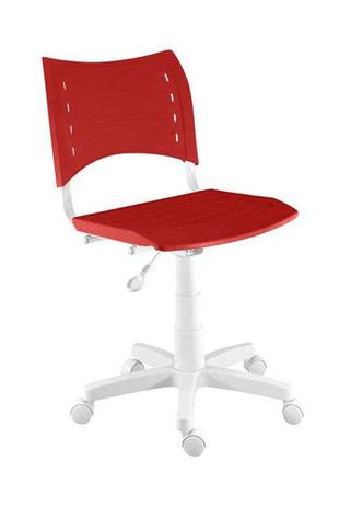 Cadeira Evidence Giratória com assento e encosto em Polipropileno - Branco e Vermelho - Storecadeiras Menor preço em Cadeira Evidence Giratória com assento e encosto em Polipropileno - Branco e Vermelho - Storecadeiras