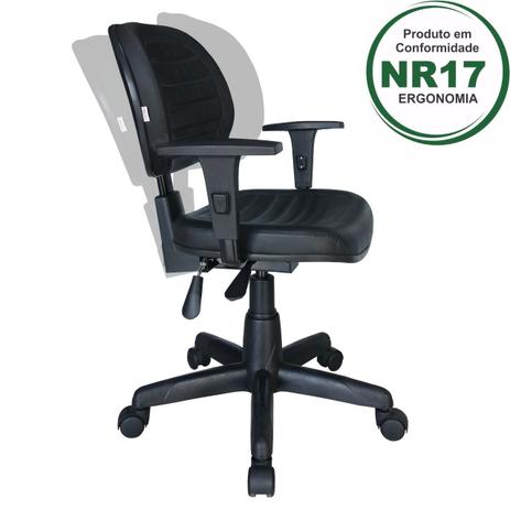 Cadeira Executiva Back System COSTURADA com Braços Reguláveis - Cor Preta - 31008 - Martiflex Menor preço em Cadeira Executiva Back System COSTURADA com Braços Reguláveis - Cor Preta - 31008 - Martiflex