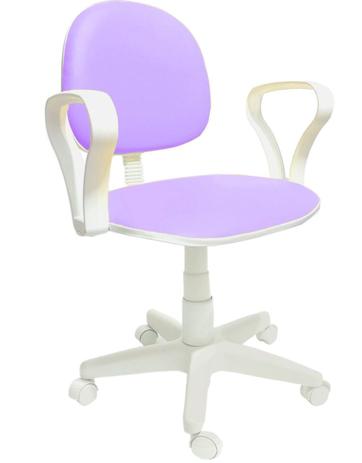Cadeira Executiva Giratória Base Branca c/ Braço - Lilás - Storecadeiras Menor preço em Cadeira Executiva Giratória Base Branca c/ Braço - Lilás - Storecadeiras