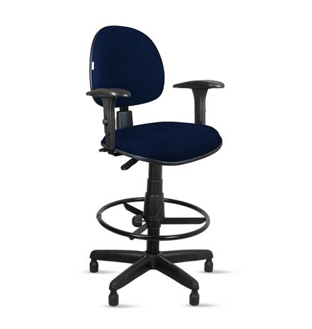 Cadeira executiva ômega ergonômica base caixa giratória c/ sapata c/ braço regulável - tecido crepe azul marinho - pp122 - Loja PegaPega Menor preço em Cadeira executiva ômega ergonômica base caixa giratória c/ sapata c/ braço regulável - tecido crepe azul marinho - pp122 - Loja PegaPega