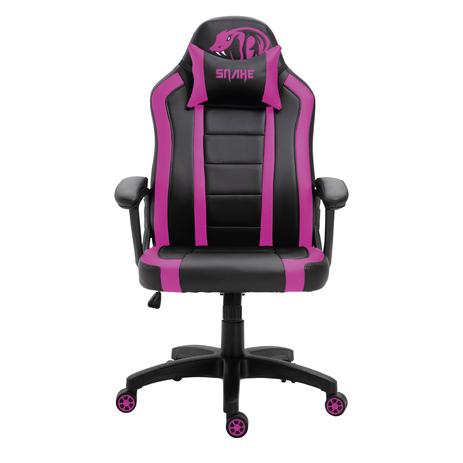 Cadeira Gamer Advanced Snake Viper reclinável giratória preta e rosa 440 Menor preço em Cadeira Gamer Advanced Snake Viper reclinável giratória preta e rosa 440