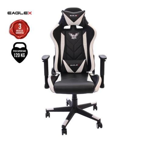 Cadeira Gamer Eaglex Reclinável Giratória Branca - Cadeiras INC. Menor preço em Cadeira Gamer Eaglex Reclinável Giratória Branca - Cadeiras INC.