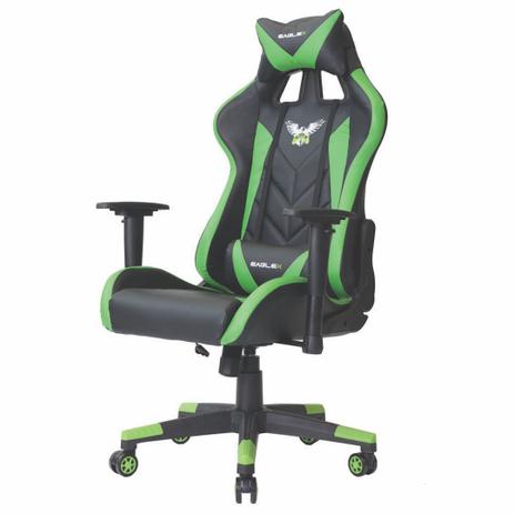 Cadeira Gamer EagleX Reclinável Giratória Verde Menor preço em Cadeira Gamer EagleX Reclinável Giratória Verde