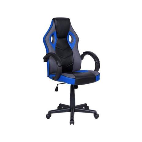 Cadeira Gamer em Couro PU Pelegrin PEL-3016 Preta e Azul Menor preço em Cadeira Gamer em Couro PU Pelegrin PEL-3016 Preta e Azul