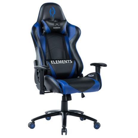 Cadeira Gamer Escritório Preta e Azul Elements Veda - Reclinável e Giratória é boa?