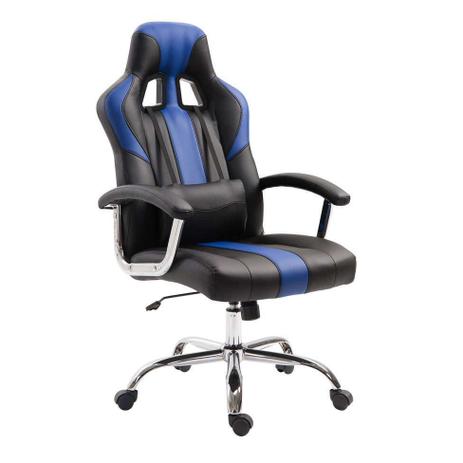 Cadeira Gamer Jaguar Preta e Azul - Mobly Menor preço em Cadeira Gamer Jaguar Preta e Azul - Mobly