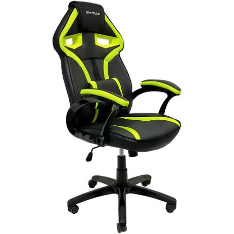 Cadeira gamer MX1 giratoria preto e verde Mymax Menor preço em Cadeira gamer MX1 giratoria preto e verde Mymax