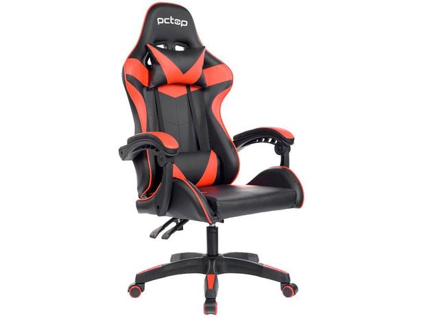 Cadeira Gamer PCTop Reclinável Preta e Vermelha - Strike 1005 Menor preço em Cadeira Gamer PCTop Reclinável Preta e Vermelha - Strike 1005